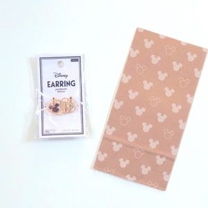 NEW Disney Mickey Ears Heart Earrings Gold